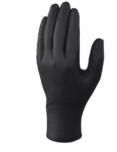 GUANTI IN NITRILE NERO S/POLVERE Tg. S